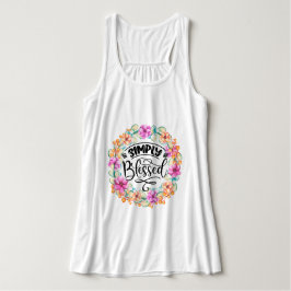 Eenvoudig geblesseerde Floral Wreath Tanktop