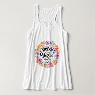 Eenvoudig geblesseerde Floral Wreath Tanktop