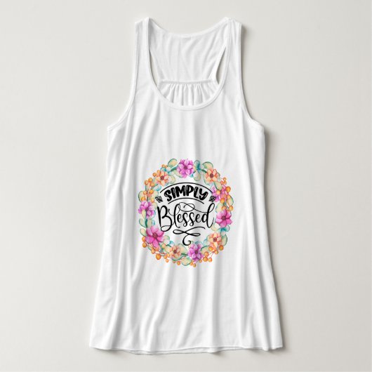 Eenvoudig geblesseerde Floral Wreath Tanktop (Design voorkant)