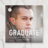 Eenvoudig gebold Afstuderen Foto Afstuderen Bedankjes Labels (Voorkant)