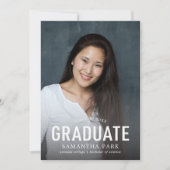 Eenvoudig gebold Afstuderen Foto Afstuderen kondig Aankondiging (Voorkant)