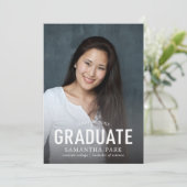 Eenvoudig gebold Afstuderen Foto Afstuderen kondig Aankondiging (Staand voorkant)