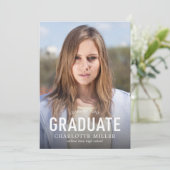 Eenvoudig gebold Afstuderen Foto Afstuderen kondig Aankondiging (Staand voorkant)