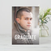 Eenvoudig gebold Afstuderen Foto Afstuderen kondig Aankondiging (Staand voorkant)