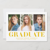 Eenvoudig gebold Geel 3 Fotogradatie Partij Kaart (Voorkant)