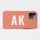 Eenvoudig gebold Initiaal Monogram koraalroze Case-Mate iPhone Case (Achterkant (horizontaal))