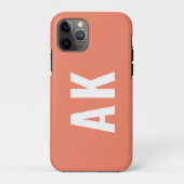 Eenvoudig gebold Initiaal Monogram koraalroze Case-Mate iPhone Case (Achterkant)