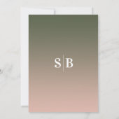 Eenvoudig gebold Names Blush & Green Ombre Wedding Kaart (Achterkant)