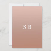 Eenvoudig gebold Names Clay & Blush Ombre Wedding Kaart (Achterkant)