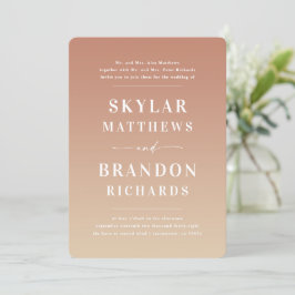 Eenvoudig gebold Names Clay & Gold Ombre Wedding Kaart