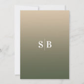 Eenvoudig gebold Names Green & Gold Ombre Wedding Kaart (Achterkant)