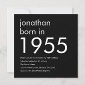 Eenvoudig Geboren in 1955 70ste Verjaardagsfeest Z Kaart (Voorkant)