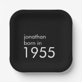 Eenvoudig Geboren in 1955 70ste Verjaardagsfeest Z Papieren Bordje (Voorkant)