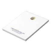 Eenvoudig Geborsteld Goud Logo Naam Titel Notitieblok (Linkerzijde)