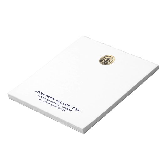 Eenvoudig Geborsteld Goud Logo Naam Titel Notitieblok (Linkerzijde)