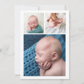 Eenvoudig geborsteld Lijst Baby Foto geboortedatum Kaart (Achterkant)