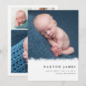 Eenvoudig geborsteld Lijst Baby Foto geboortedatum Kaart (Voorkant / Achterkant)