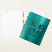 Eenvoudig geborsteld metallisch Blauwgroen Klassie Planner (Display)