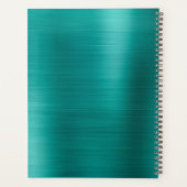 Eenvoudig geborsteld metallisch Blauwgroen Klassie Planner (Achterkant)