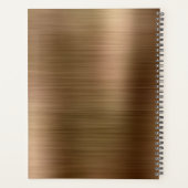 Eenvoudig geborsteld metallisch Gold Classic monog Planner (Achterkant)