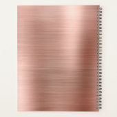 Eenvoudig geborsteld metallisch Roos Gold Classic  Planner (Achterkant)