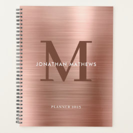 Eenvoudig geborsteld metallisch Roos Gold Classic  Planner
