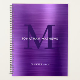 Eenvoudig geborsteld metallisch Violet Klassiek mo Planner