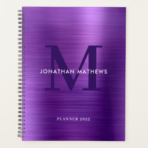 Eenvoudig geborsteld metallisch Violet Klassiek mo Planner