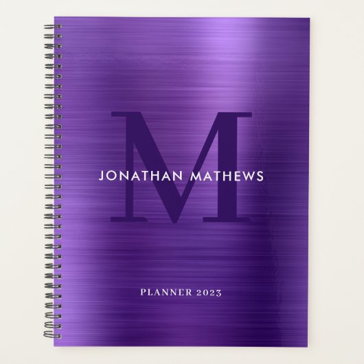 Eenvoudig geborsteld metallisch Violet Klassiek mo Planner (Voorkant)