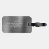 Eenvoudig geborsteld metallisch zilver grijs Bagag Bagagelabel (Achterkant horizontaal)