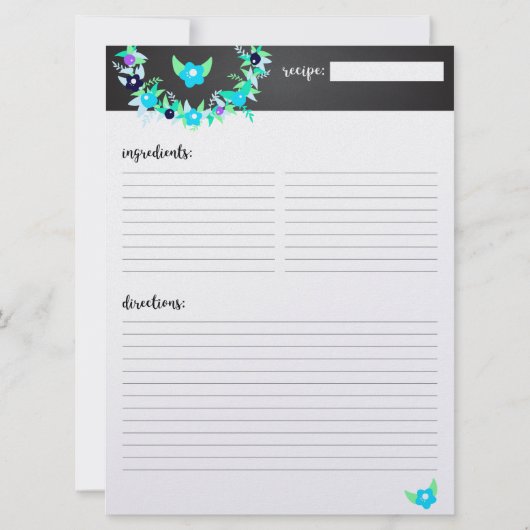 Eenvoudig geborsteld Recipe Mini Multomap invoegen Kaart (Achterkant)