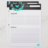 Eenvoudig geborsteld Recipe Mini Multomap invoegen Kaart (Voorkant / Achterkant)