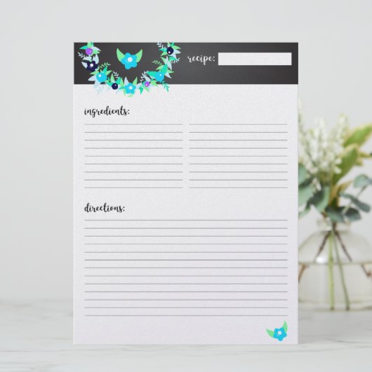 Eenvoudig geborsteld Recipe Mini Multomap invoegen Kaart (Staand voorkant)