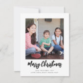Eenvoudig geborsteld script Merry Christmas 2 Foto Feestdagenkaart (Voorkant)