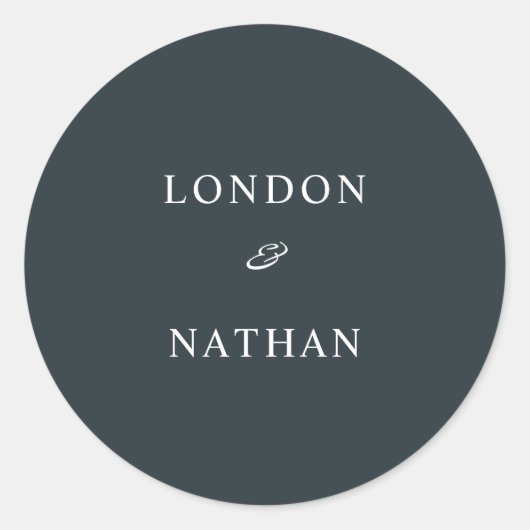 Eenvoudig gedempt blauw groen ronde sticker (Voorkant)