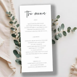 Eenvoudig gedenkteken met US Calligraphy Menu Kaar