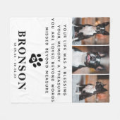 Eenvoudig gedenkteken Pet Loss Quote & Photo Colla Fleece Deken (Voorkant (Horizontaal))