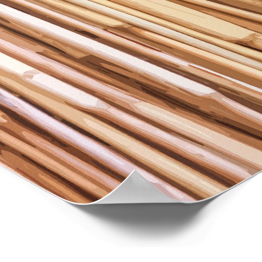 Eenvoudig gedroogd Bamboe-kunstwerk | POSTER (Hoek)