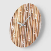 Eenvoudig gedroogd Bamboe-kunstwerk | Wandklok (Hoek)