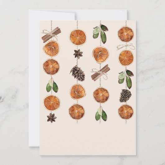 Eenvoudig gedroogd Sinaasappel plakjes & kaneel Ba Kaart (Achterkant)