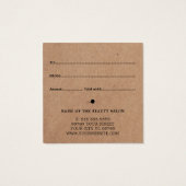 Eenvoudig gedrukte Kraft Beauty-kaartje Vierkante Visitekaartjes (Achterkant)