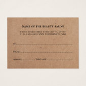 Eenvoudig gedrukte Kraft Beauty-kaartje Visitekaartjes (Achterkant)
