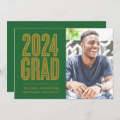 EENVOUDIG GEDURFD 2024 AFSTUDEERDER FOTO AFSTUDERE KAART (Voorkant / Achterkant)