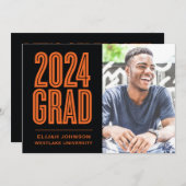 EENVOUDIG GEDURFD 2024 AFSTUDEERDER FOTO AFSTUDERE KAART (Voorkant / Achterkant)