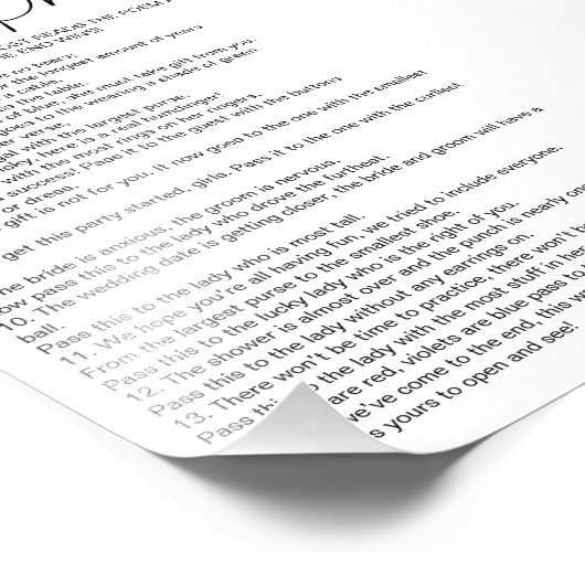 Eenvoudig 'Geef de prijs door' Bruidsmeisjesfeest  Foto Afdruk (Hoek)