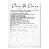 Eenvoudig 'Geef de prijs door' Bruidsmeisjesfeest  Foto Afdruk (Voorkant)