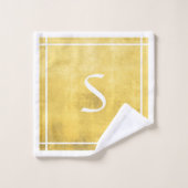 Eenvoudig geel Abstract Jouw naam gestript Bad Handdoek (Wasdoekje)