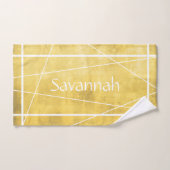 Eenvoudig geel Abstract Jouw naam gestript Bad Handdoek (Handdoek)