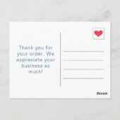 Eenvoudig Geel En Blauw Bedankt Voor Uw Bericht Briefkaart (Achterkant)