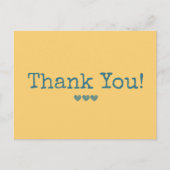 Eenvoudig Geel En Blauw Bedankt Voor Uw Bericht Briefkaart (Voorkant)